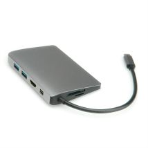 ROLINE 12.02.1021 station d'accueil Avec fil USB 3.2 Gen 2 (3.1 Gen 2) Type-C Gris