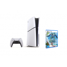PS5 Slim & Horizon Forbidden West Pack - Consola de juegos Playstation 5 Slim (Estándar) 1Tb, Blanco- Reacondicionado - Excelente estado