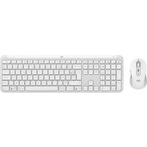 Logitech MK950 Signature Slim clavier Souris incluse Bureau RF sans fil + Bluetooth AZERTY Français Blanc