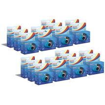 GT Photo GT27WP Realishot Splash - Pack de 20 Cámaras desechables a prueba de agua, 27 fotos, 35mm, 4K Ultra HD, a prueba de agua - Azul - Nuevo