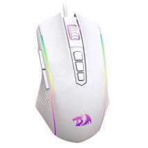 Redragon M910-W Souris de Jeu Câblée RGB 8000 DPI 9 Boutons Programmables avec Bouton de Tir Rapide - Blanche