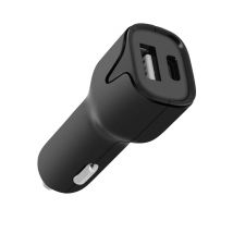 Cargador de mechero Carga completa 2.4A USB / USB-C Anti-sobrecarga Setty Negro - Nuevo