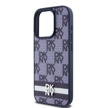 DKNY Funda para iPhone 15 Pro Elegant con diseño de azulejos y rayas Azul - Nuevo