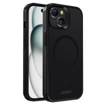 Accezz Coque Givrée Robuste avec MagSafe pour Apple iPhone 15 - Noir