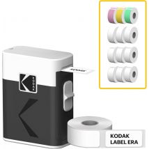 KODAK Memo Label ERA M50 Bundle - Imprimante d'Étiquettes Sans Fil + 13 Rouleaux Sticker , Bluetooth, iOS/Android, Impression en 5s, 4 Couleurs de 