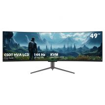 TITAN ARMY C49SHC Moniteur de jeu de 49 pouces, 3840*1080 panneau CSOT HVA, écran incurvé surdimensionné 32:9, taux de rafraîchissement élevé de 144Hz