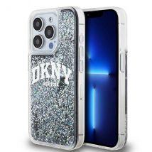 Étui DKNY pour iPhone 15 Pro 6.1 noir étui rigide Liquid Glitter Big Logo
