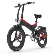 Bicicleta Eléctrico G650 | Velocidad Máx 35 km/h | Autonomía 45 km | Motor 500W | Batería 48V 12.8Ah | Neumáticos de 20 Pulgadas | NegroRojo - Nuevo