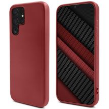 Moozy Lifestyle. Coque en silicone pour Samsung S22 Ultra, rose vintage – Coque légère en silicone liquide avec finition mate et doublure en 