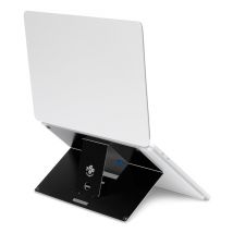 R-Go Tools Support pour ordinateur portable R-Go Riser Attachable, réglable, intégré à votre ordinateur portable, aluminium, noir