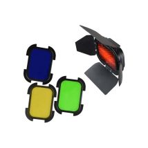 GODOX BD-07 Griglia a nido d'ape + 4 Filtri colorati per testa cobra AD200 - Nuovo