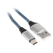 Tracer TRAKBK46266 cable USB USB 2.0 1 m USB C USB A Negro, Azul, Plata - Nuevo