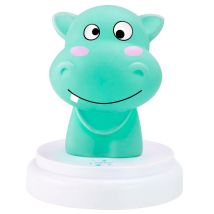 Alecto Hipopótamo Luz LED nocturna SILLY HIPPO Diseño divertido Verde agua - Nuevo