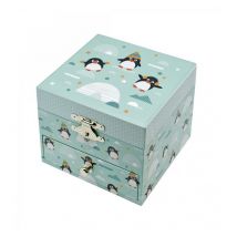 Cubo fosforescente Caja de música con figura de pingüino - Nuevo