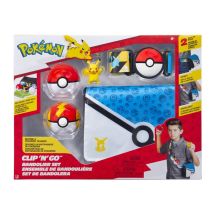 Playset Clip 'N' Go Jazwares Pikachu Bandolier con 2 Poké Balls y Figura de 5 cm Azul - Nuevo