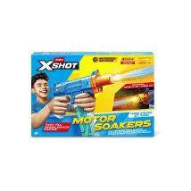 Pistola de agua ZURU XSHOT Water Turbo Stream Motor Soaker motorizada Fast Fill LED Azul y naranja - Nuevo