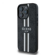 Étui Guess pour iPhone 16 Pro 6.3 noir étui rigide 4G Printed Stripes MagSafe