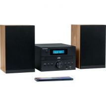Microsistema Bluetooth - THOMSON - Madera/Negro - Radio FM/CD/MP3/USB, 20 W RMS, Sintonizador FM RDS, Toma de auriculares, Mando a distancia, 