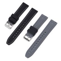 Bracelet en silicone souple pour Omega x Swatch MoonSwatch Black+Grey
