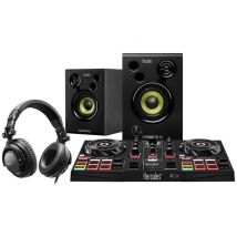 HERCULES DJLEARNING KIT per imparare a mixare e diventare un DJ Controller 2 deck+ altoparlanti attivi 2x15wRMS+ cuffie DJ - Nuovo