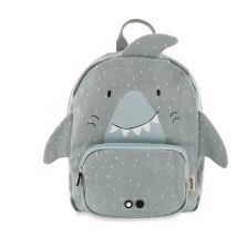 Mochila gris para niños - Mr Shark, perfecta para el colegio - Nuevo