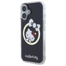 Étui Hello Kitty HKHMP16SHFLBK iPhone 16 6,1 czarny/black étui rigide IML Fun bow Magsafe