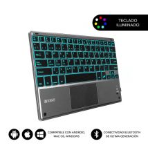 SUBBLIM Teclado Bluetooth Smart Backlit BT Keyboard Touchpad Grey - Nuevo