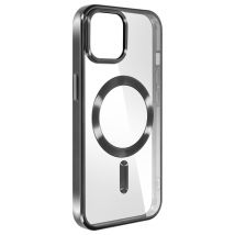 Custodia MagSafe Transparent Contour Black per iPhone 15, Swissten Metallic - Nuovo