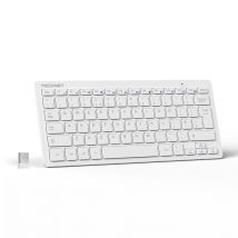 TECKNET X315 Clavier Sans Fil Ergonomique Silencieux 2.4GHz 78 Touches - Blanc
