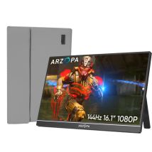 ARZOPA Z1FC-MONITOR Portatile, 16,1 , Full-HD, 1920 x 1080, 144Hz USB-C tempo di risposta 1 ms — Nero+Borsa per la conservazione - Nuovo