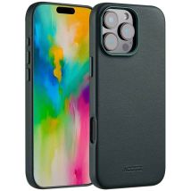 Accezz Coque arrière en cuir avec MagSafe pour Apple iPhone 16 Pro Max - Cedar Green