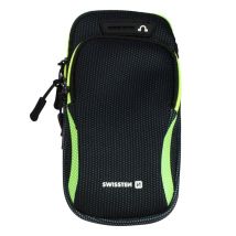Brassard Sport avec 2 Pochette Zippées Néoprène Anti-transpirant Noir Swissten
