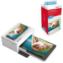 AGFA PHOTO Pack Impresora Realipix Moments + Cartuchos y 80 papeles fotográficos adicionales - Impresión fotográfica Bluetooth 10x15 cm Smartphone 