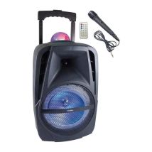 Enceinte Bluetooth à trolley Inovalley KA116BOWL 450W 8” Micro filaire Karaoké Dôme LED kaléidoscope Noir