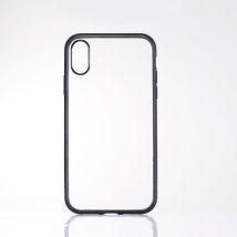 Nos Carcasa protectora GOMA APPLE IPHONE XR: Parte trasera transparente con contorno negro mate - antichoque, antideslizante, semirrígido - aspecto 
