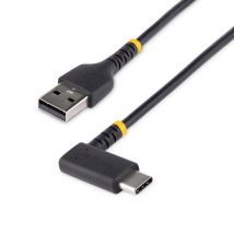 StarTech.com Cavo da USB A a USB C da 2 m - Cavo di ricarica USB C nero - Robusta fibra aramidica - Caricatore rapido USB-C 2.0 - Cavo di ricarica - 