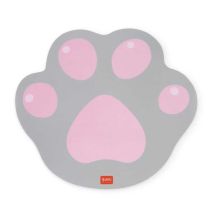Tappetino per mouse Legami Kitty - Forma di zampa compatta, superficie in PVC anti-polvere, base in gomma antiscivolo, grigio chiaro/rosa - Nuovo