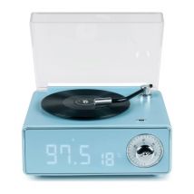 BigBen EPOK Retro Altavoz Bluetooth y Reloj Despertador Azul - Nuevo