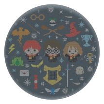 Harry Potter Navidad en Hogwarts Puzzle redondo de 500 piezas de 50 cm con caja decorativa multicolor - Nuevo