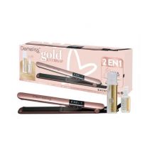 Coffret lisseur Demeliss Gold Love - Titanium & Soin thermo protecteur, soin sublimateur et une pochette de rangem