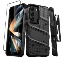 Coque Blindée pour Galaxy S23 avec Support et Verre Trempé Bolt Ultra Résistant Noir
