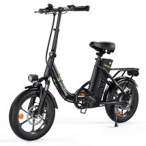 isinwheel U4 bici elettrica per adulti, batteria da 250 W, 36 V, 10,4 Ah, bici elettriche Step-Thru Commuter da 16 per adulti e adolescenti-Nero - 