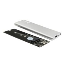 Alloggiamento esterno per SSD M2, doppia interfaccia NVMe+Sata, USB3.2, cavo USB C- USB C/A incluso, interamente in alluminio - Nuovo