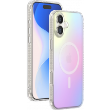 Coque MagSafe pour iPhone 16 Hybride Transparente Irisée Bigben