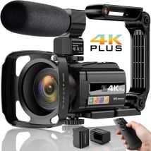 Caméscope vidéo 4K UHD 48MP WiFi IR Vision Nocturne noir