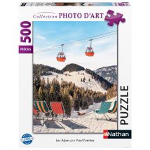Puzzle 500 piezas Nathan Los Alpes Paul Fuentes Foto de Arte - blanco/azul/verde/naranja - Nuevo