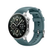 OnePlus Watch 2 Bluetooth, Boitier de 47 mm Argenté avec bracelet bleu