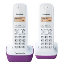 Panasonic KX-TG1612FRF Duo Teléfono inalámbrico sin contestador automático Morado Blanco - Nuevo