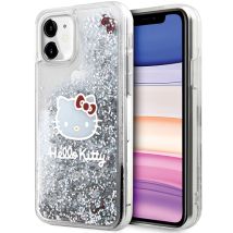 Étui Hello Kitty Liquid Glitter Charms pour iPhone 11, argenté