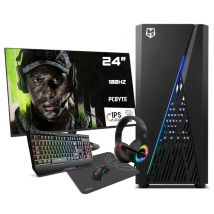 PC Completo Intel Core i7 12700F, 32GB DDR4, 2TB NVMe, GeForce RTX 4060, Windows 11, WIFI + Monitor 24 + Pack combo - Nuevo